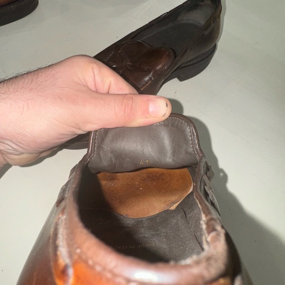 Brunello Cucinelli Goodyear Soft Brown Leather Tasseled Loafers Vibram Sz 7 - Picture 6 of 7